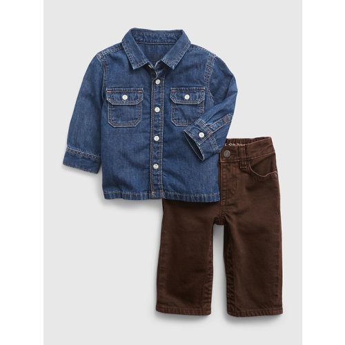 Baby 2-Piece Outfit Set in woodsy brown