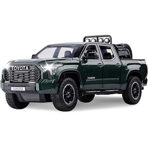 SASBSC Tundra Truck Toys for 3 4 5 6 7 Year Old Boys Off-Road Pickup Toy Trucks for Boys Age 3-5 Diecast Metal Trucks with Light and Sound Pull Back Toy Cars Birthday Gift for Kids Green