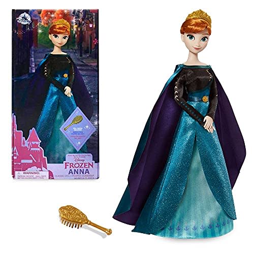 Disney Store Official Princess Classic Doll (Queen Anna from Frozen 2), 11 Inches, Includes Brush with Molded Details, Fully Posable Toy in Classic Outfit - Disney Princess Toys