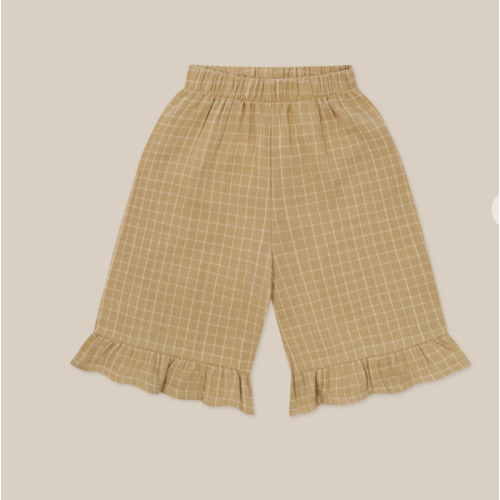 Grid Check Wheat Frill Culottes | Organic Zoo