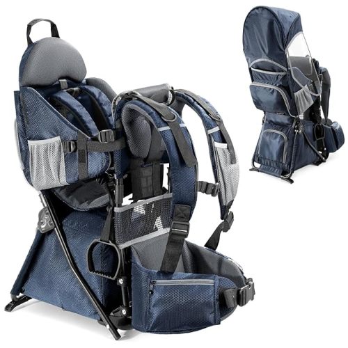besrey Toddler Hiking Backpack Carrier-Adjustable Padded Shoulder Straps | Baby Backpack Carrier with Large Storage Space, Sunshade and Raincover, Safety 3-Height Seat, Comfortable and Lightweight