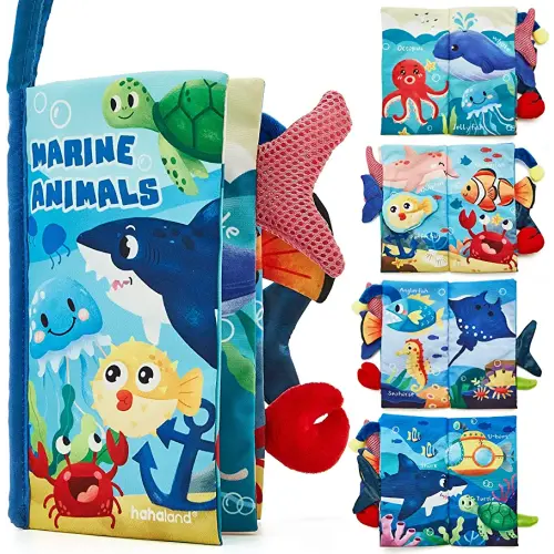 Baby Books 0-6 Months,Infant Tummy Time Toys High Contrast Sensory Baby Toys 6 to 12 Months Touch Feel Book Gift Christmas Stocking Stuffers for Boys Girls 0-3 Months Book Early Learning Stroller Toy
