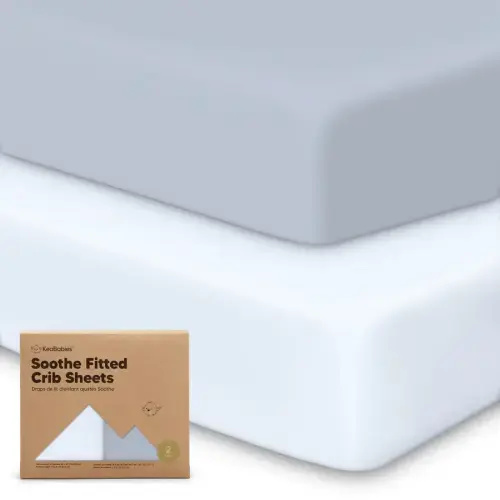 Soothe Fitted Crib Sheet - Blue Flax