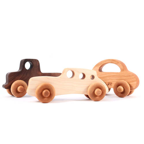 Set of Three Wooden Toy Cars