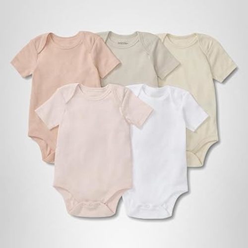 Burt's Bees Baby Bodysuits, Short Sleeve and Long Sleeve One-Pieces, 100% Organic Cotton
