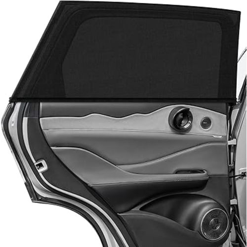 Car Window Shades - 2 Pack Sun Shade for Car Window Baby, Rear Side Window Sun Shade Stretchy Mesh, UV Protection Spandex Window Shade for Baby Family Pet(Large 28"x43")