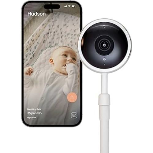 Baby Eye Smart Baby Monitor & Floor Stand, Zero Wearables, Sensor-Free Sleep Breathing Motion Tracker, Cry Detection, Night Vision, 2-Way Audio, AI Monitoring, WiFi Baby Monitor Camera with Phone App