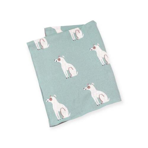Dogs - Jacquard Sweater Knit Reversible Baby Blankets (Organic Cotton)