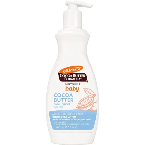 Palmer's Baby Lotion, Cocoa Butter Formula Body Lotion, 13.5 Fl Oz, Gentle Baby Moisturizer for Delicate Skin with Vitamin E & Aloe, Hypoallergenic, 48Hr Moisture, Dermatologist Tested Baby Essentials