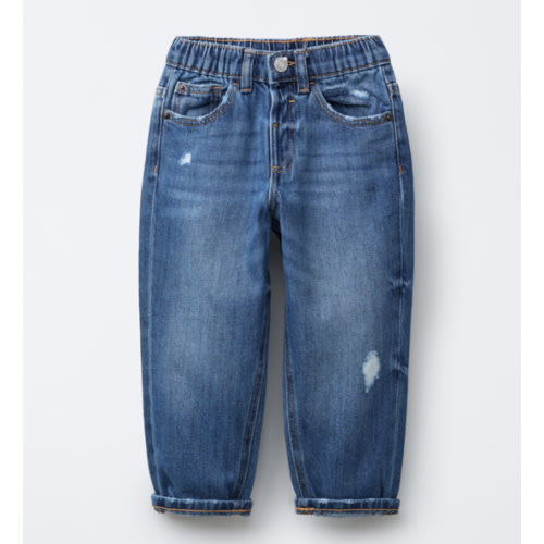 RIPPED BAGGY JEANS - Mid-blue | ZARA United States