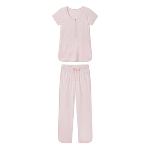 Pima Maternity Short-Long Set in English Rose Stripe — Medium