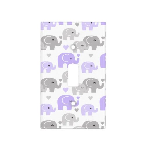 Purple Elephant Baby Girl Nursery Light Switch Cover | Zazzle