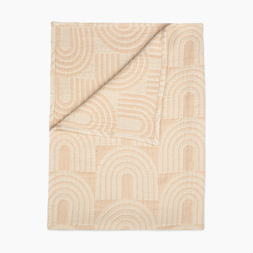 Crane Baby Cotton Muslin Jacquard Blanket - Rose Rainbow