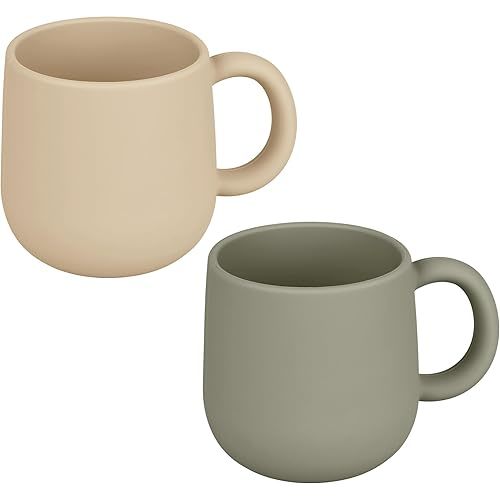 Pack of 2 Silicone Drinking Mug Cup for Toddler Kids and Children (Color 3)