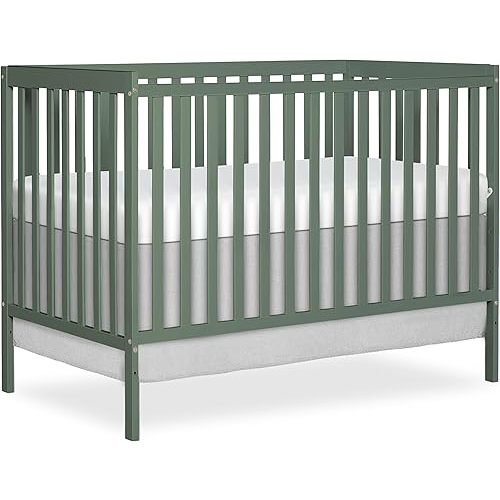Dream On Me Synergy 5-in-1 Convertible Full-Size Baby Crib – Meadow Green, Greenguard Gold & JPMA Certified, Converts to Toddler Bed, Daybed & Full-Size Bed, 3 Mattress Height Settings