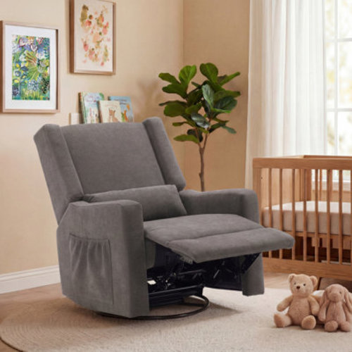 Latitude Run® Tucker Upholstered Glider Recliner Rocking Chair Swivel for Nursery & Living Room & Reviews | Wayfair