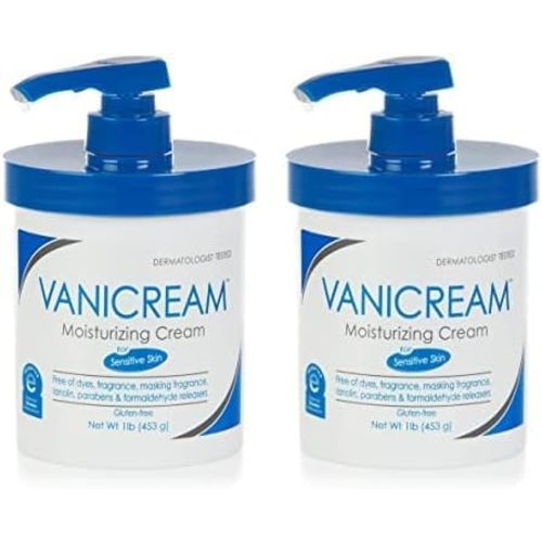 Vanicream Moisturizing Skin Cream with Pump Dispenser - 16 fl oz (1 lb) - Moisturizer Formulated Without Common Irritants for Those with Sensitive Skin (Pack of 2)