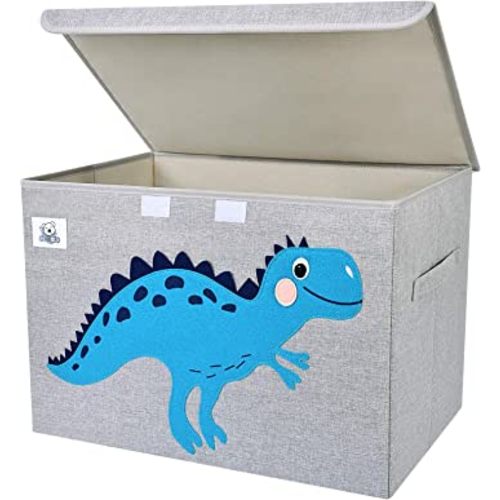 CLCROBD Foldable Large Kids Toy Chest with Flip-Top Lid, Collapsible Fabric Animal Toy Storage Organizer/Bin/Box/Basket/Trunk for Toddler, Children and Baby Nursery (Dinosaur)