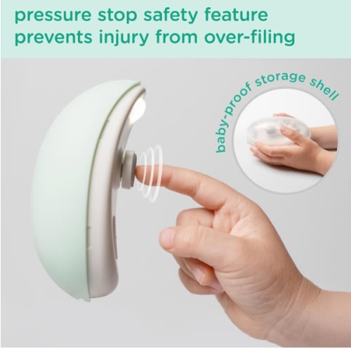 Olababy Rechargeable Electric Baby Nail Trimmer | Newborn Nail Clipper | Electronic File for Babies | Infant/Toddler Nail Grooming Kit | Portable Manicure Essentials | LED Light Fingernail Cutter Set
