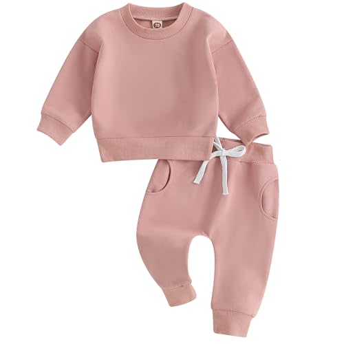 Tiaham Baby Boy Clothes Girl Outfits Fashion Sweatshirt Sweat Pant Kids Toddler Tops Pant Sets