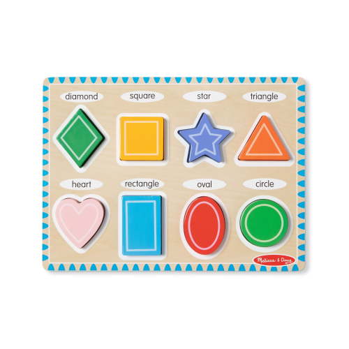 Melissa & Doug, Shapes Wooden Puzzle, 8 pcs, FSC Certified
