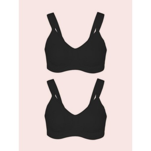 Leading Lady The Vivien - Sport Wireless Nursing Bra 2-Pack in Black 2PK, Size: 42DD.