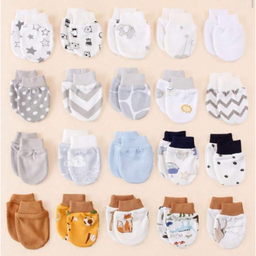 6 Pairs Assorted Colorful Newborn Baby Girl Scratch Mittens, Soft & Skin-Friendly, Applicable For All Seasons, Multiple Patterns Like Rainbow Print, Random Delivery | SHEIN USA