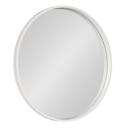 Kate and Laurel Travis 25.6-Inches W x 25.6-Inches H Round White Framed Wall Mirror