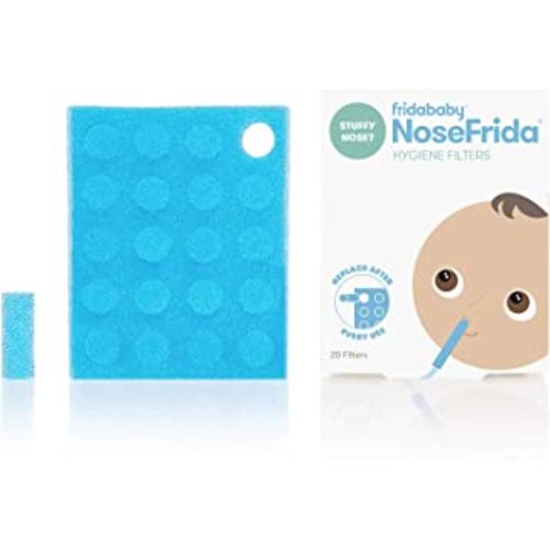 Frida Baby Nasal Aspirator Original 20 NoseFrida Filter Refills, Replacement Filters, Hygiene Filters for NoseFrida The Snotsucker, BPA Free, Latex Free