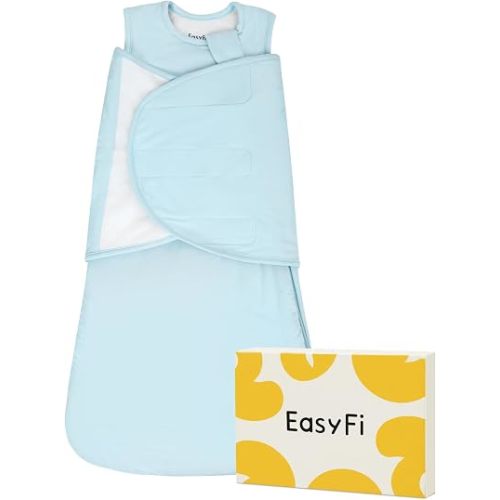 Newborn Sleep Sack Swaddle 1.0 TOG Rayon Made from Bamboo Sleep Sack 0-3 Months, 4-Way Adjustable Transitional Infant Swaddle with Removable Wings, 2-Way Zipper Unisex Baby Wearable Blanket