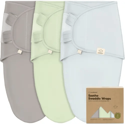 3-Pack Organic Baby Swaddle Sleep Sacks - Swaddles for Newborns, Infant 0-3 Months, Baby Girls, Boys, Soft & Snug Newborn Sleep Sack, Nursery Swaddling Blankets (Ripple)