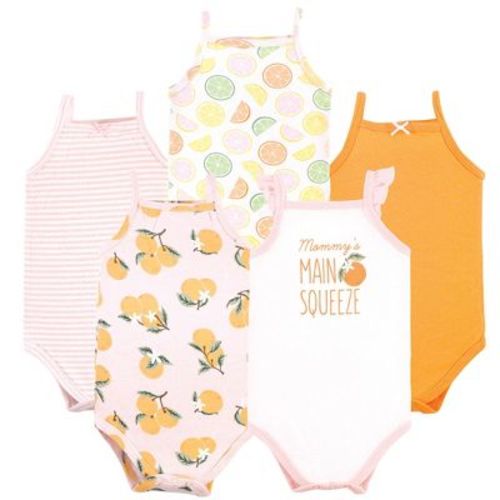 Hudson Baby Infant Girl Cotton Bodysuits, Citrus Orange, 3-6 Months
