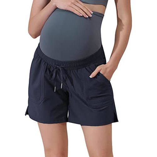 Maacie Maternity Hiking Shorts Quick Dry Waterproof 5" Workout Sports Shorts Outdoor Casual