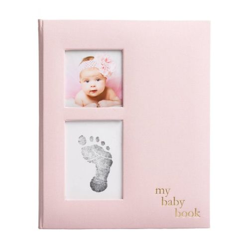 Pearhead Linen Baby Memory Book, Color: Pink Linen