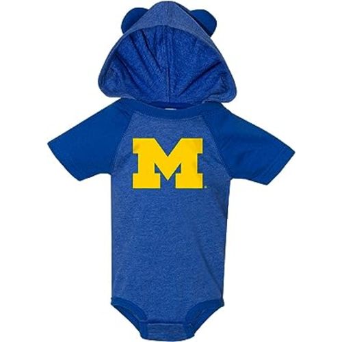 Michigan Wolverines Primary Logo Hooded Bear Ears Creeper Bodysuit