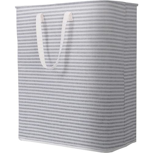 Lifewit Laundry Hamper Large Collapsible Laundry Basket, Freestanding Waterproof Clothes Hamper Storage with Easy Carry Handles for Clothes in Bedroom Bathroom College Dorm for Adults, Grey, 125L