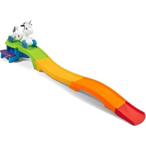 Step2 Unicorn Up & Down Roller Coaster Kids Ride On Toy, Push Car, Indoor/Outdoor Playset, Made of Durable Plastic, Max Weight 50 lbs., For Toddlers 2-5 Years Old, Multicolor