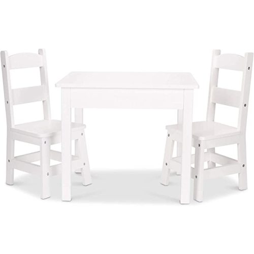 Melissa & Doug Wooden Table & Chairs - White - Tables & Chairs