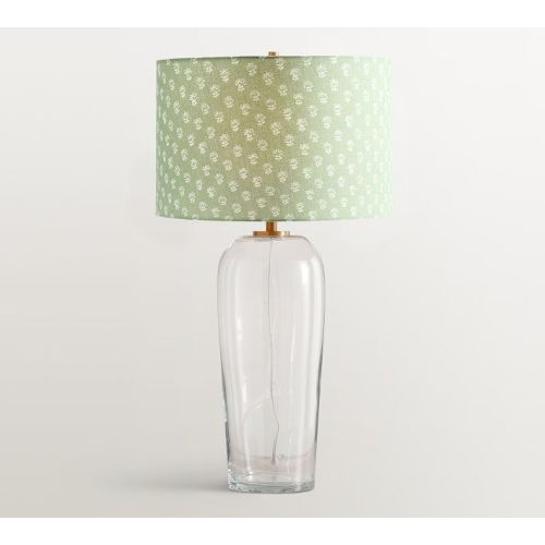 Carter Glass Table Lamp with Kravet Petite Floral Shade (29")