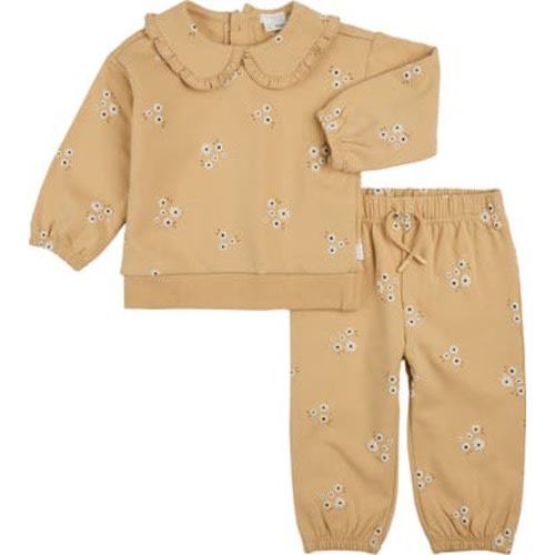 Farm Floral Cotton Sweatshirt & Sweatpants Set, 3M