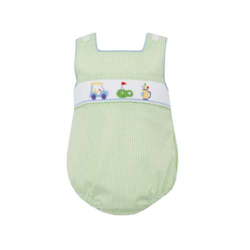 Petit Bebe Golf Green Check Boy's Strap Sunbubble 130H-MS25 5204