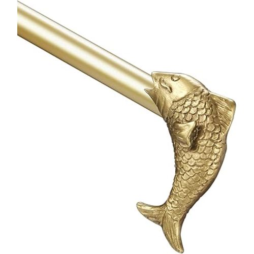 Urbanest 3/4-inch Adjustable Drapery Curtain Rod with Fish Finial, Renaissance Gold, 28-inch to 48-inch