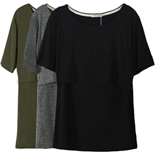 Smallshow Women's Maternity Nursing Tops Short Sleeve Breastfeeding Clothes