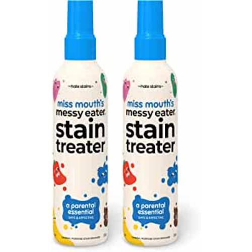 Miss Mouth's Messy Eater Stain Treater Spray - 4oz 2 Pack Stain Remover - Newborn & Baby Essentials - No Dry Cleaning Food, Grease, Coffee Off Laundry, Underwear, Fabric