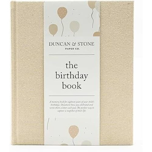 Birthday Memory Book- Elegant Birthday Journal - Baby Journal to Record Milestones, Photos, Letters & More - Baby Memory Gift for Parents(80 Pages)
