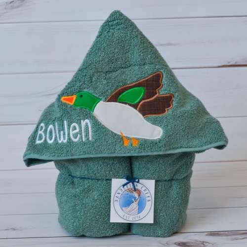 Hooded Bath Towel - Duck Towel - Children's Bath Towel - Kids Personalized Hooded Beach Towel