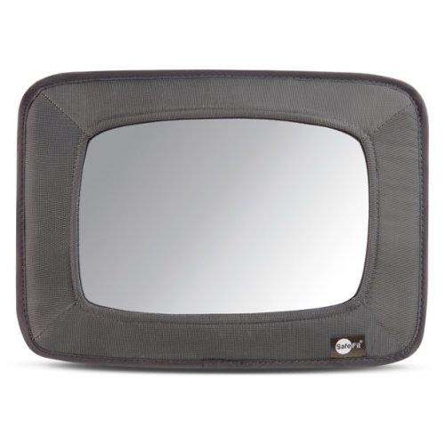 SafeFit Baby Wide View Auto Mirror for Car Seat, Baby Car Mirror, Crash-Tested and Shatter Resistant, Gray