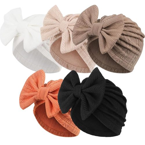 Newborn Baby Girl Hats with Bow Toddler Infant Beanie Cap Newborn Hospital Hats for Baby Girl Kid 3-12 Months
