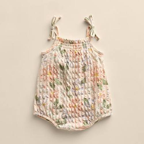 Baby Girl Little Co. By Lauren Conrad Organic Smocked Bubble Bodysuit