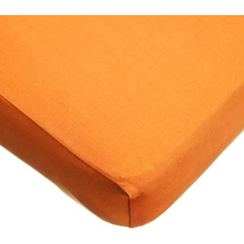 TL Care Supreme 100% Natural Cotton Fitted Crib Sheet 52" x 28", Enhanced Thickness for Soft, Breathable & Hypoallergenic Jersey Comfort, Orange, Neutral for Boys & Girls